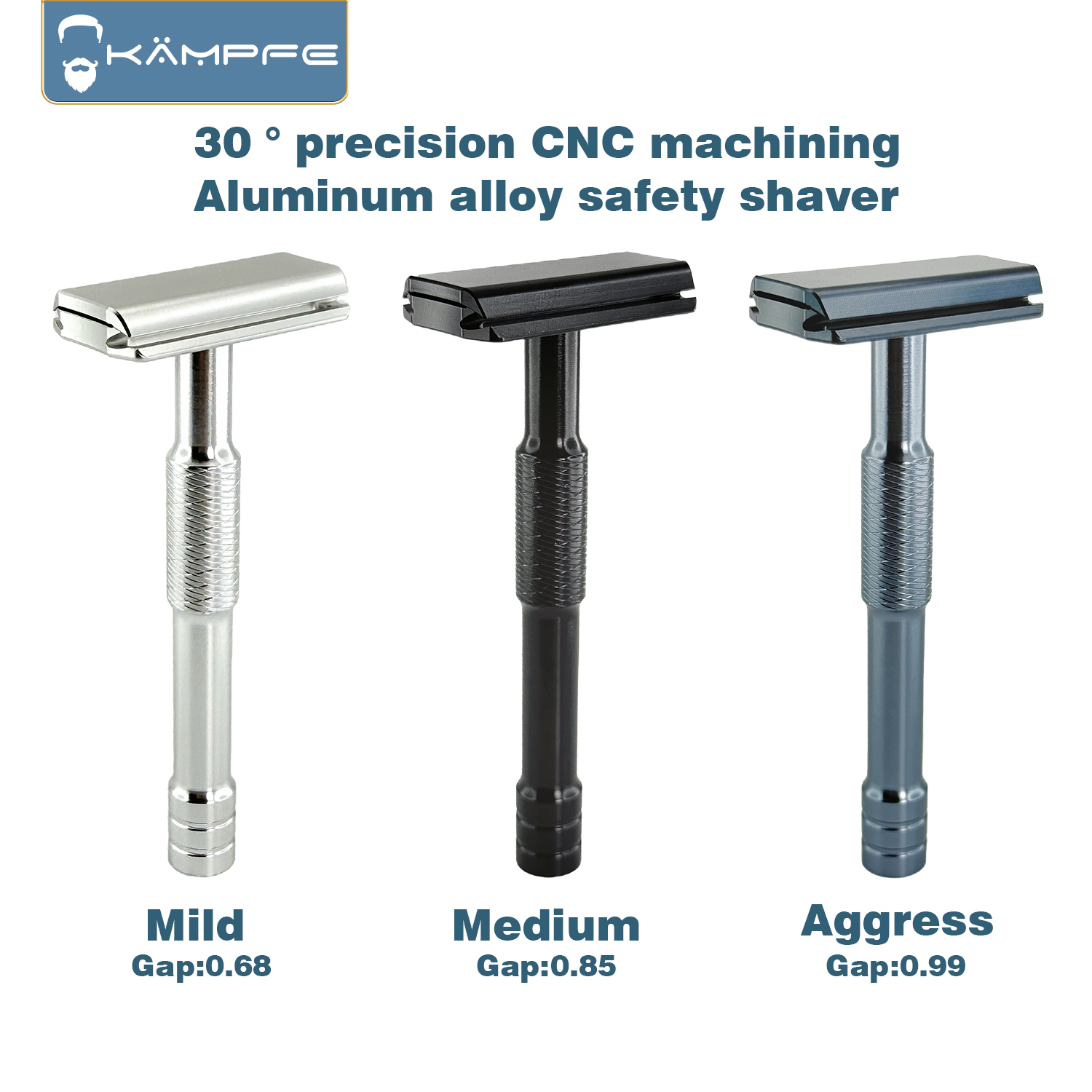 Safety Razor Handle - KAMPFE CNC Ręcznie Robiona Maszynka do